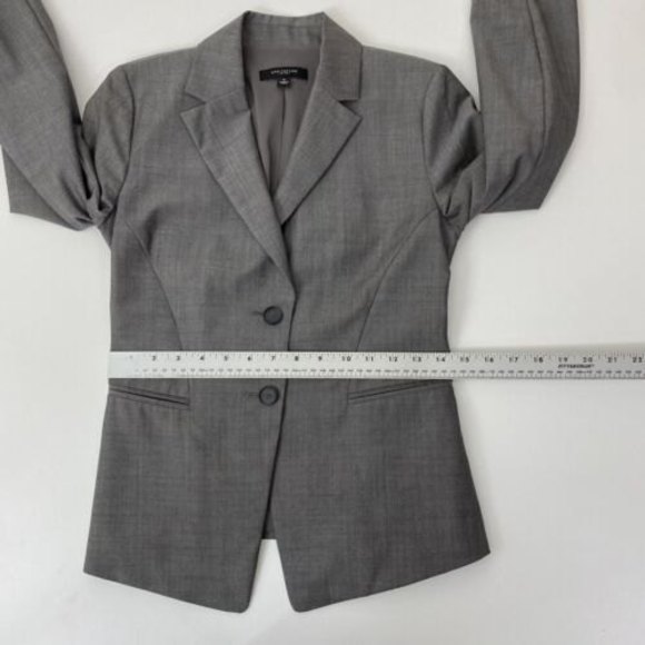 Ann Taylor Blazer Gray 2 Button Jacket Wool Mohair Size 0 - Picture 5 of 11